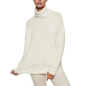 Mango Ecru Fleece‎ Turtleneck Pullover Sweater NWT Plus 2XL